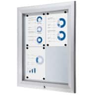 Vitrine d'affichage verrouillable Showdown Magnétique 58,3 x 76 cm (l x h) Argenté 4 x A4