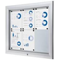 Vitrine d'affichage verrouillable Showdown Magnétique 80,5 x 76 cm (l x h) Argenté 6 x A4