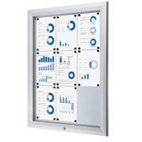 Vitrine d'affichage verrouillable Showdown Magnétique 80,5 x 106,7 cm (l x h) Argenté 9 x A4