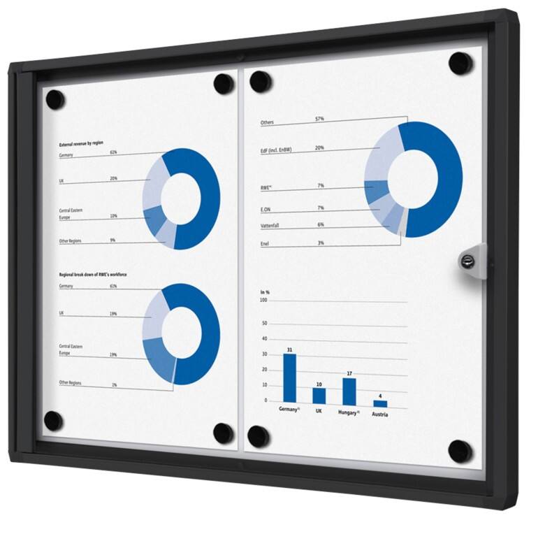 Showdown Vitrine Magnetisch 49,1 (B) x 35 (H) cm Zwart 2 x A4
