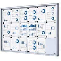 Vitrine d'affichage verrouillable Showdown Magnétique 138 x 98,2 cm (l x h) Argenté 18 x A4