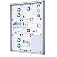 Showdown Vitrine Magnetisch 72 (B) x 98,2 (H) cm Zilver 9 x A4