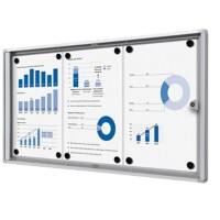 Vitrine d'affichage verrouillable Showdown Magnétique 71,1 x 35 cm (l x h) Argenté 3 x A4
