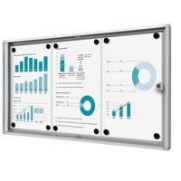 Vitrine d'affichage verrouillable Showdown Magnétique 71,1 x 35 cm (l x h) Argenté 3 x A4