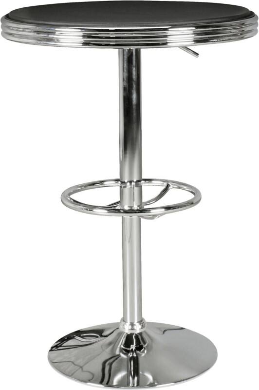 Table WOHNLING WL5.113 Bar Noir Argenté 60 x 92 cm