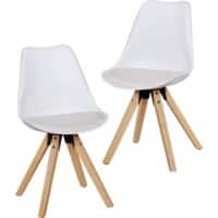 Chaise de salle à manger WOHNLING WL5.024 Cuir artificiel Blanc 2 unités