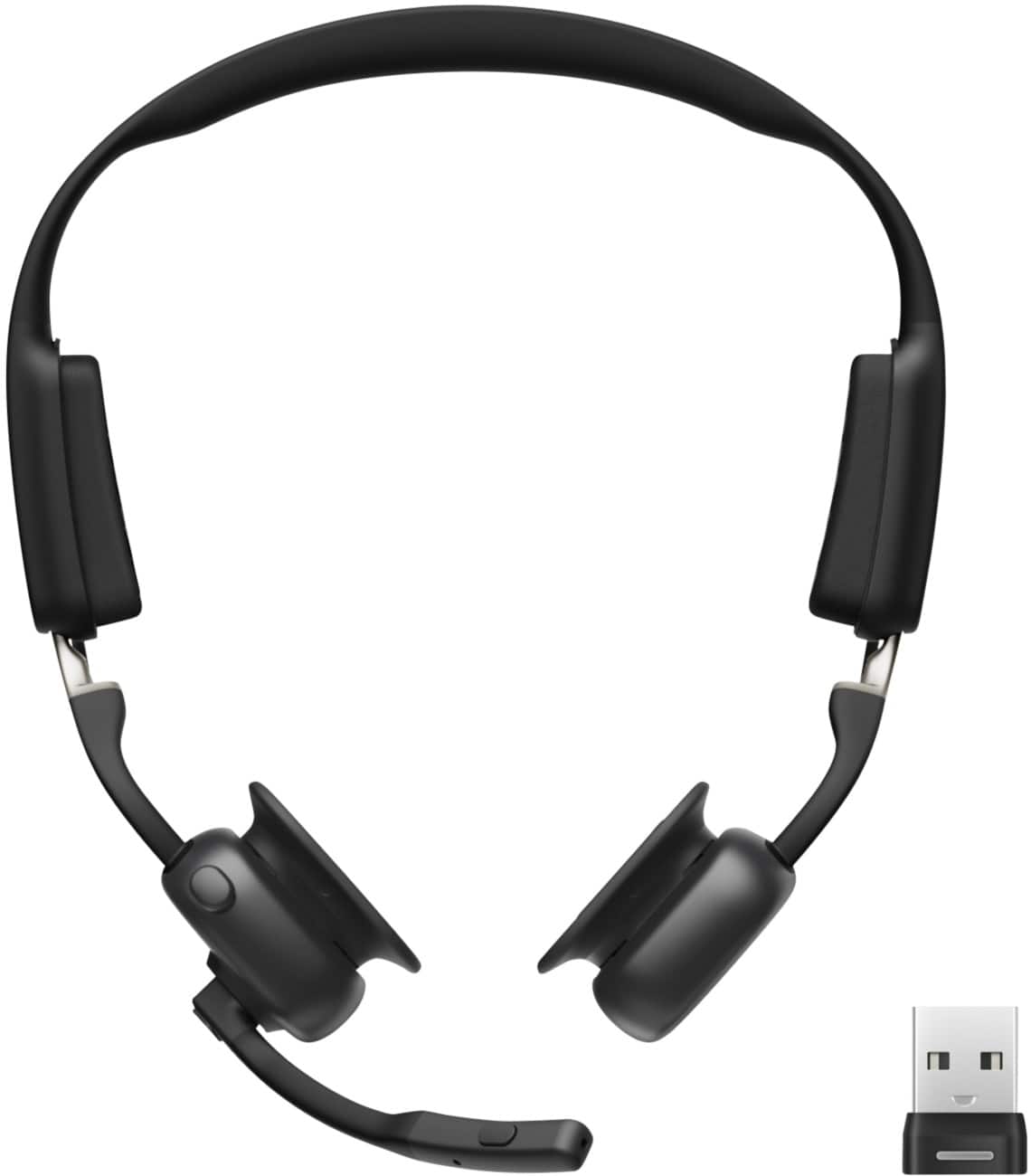 Micro casque SHOKZ OpenMeet UC Sans fil Avec Bluetooth Adaptateur USB-A Conduction osseuse Noir