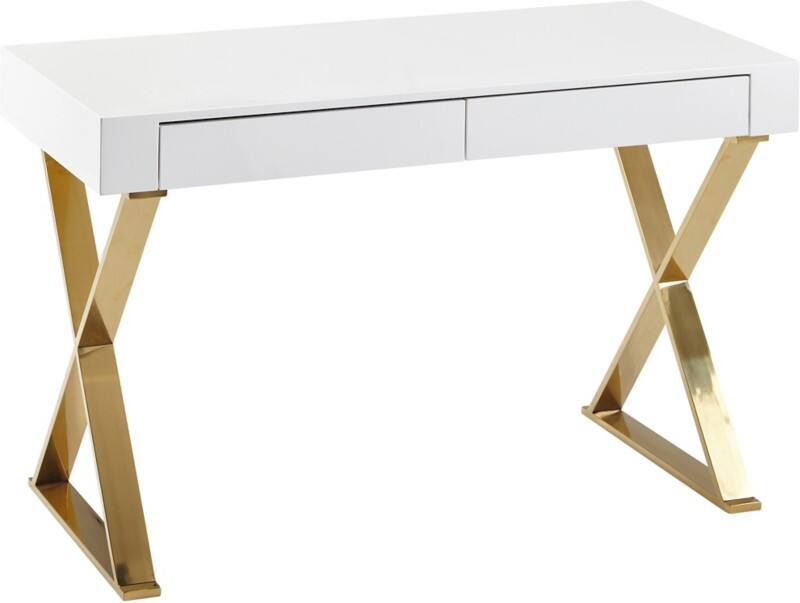 Bureau WOHNLING WL6.314 Blanc Doré 118 x 76 x 57 cm