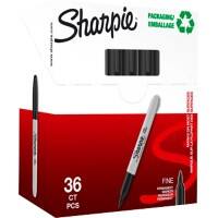 Sharpie Permanentmarker Fijn Ronde punt Zwart Waterbestendig 36 stuks