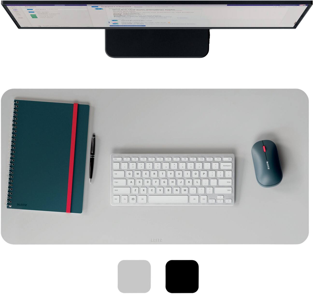 Leitz Groot Leer Bureauonderlegger 53850085 Grijs 70 x 36 cm Glad Mat oppervlak