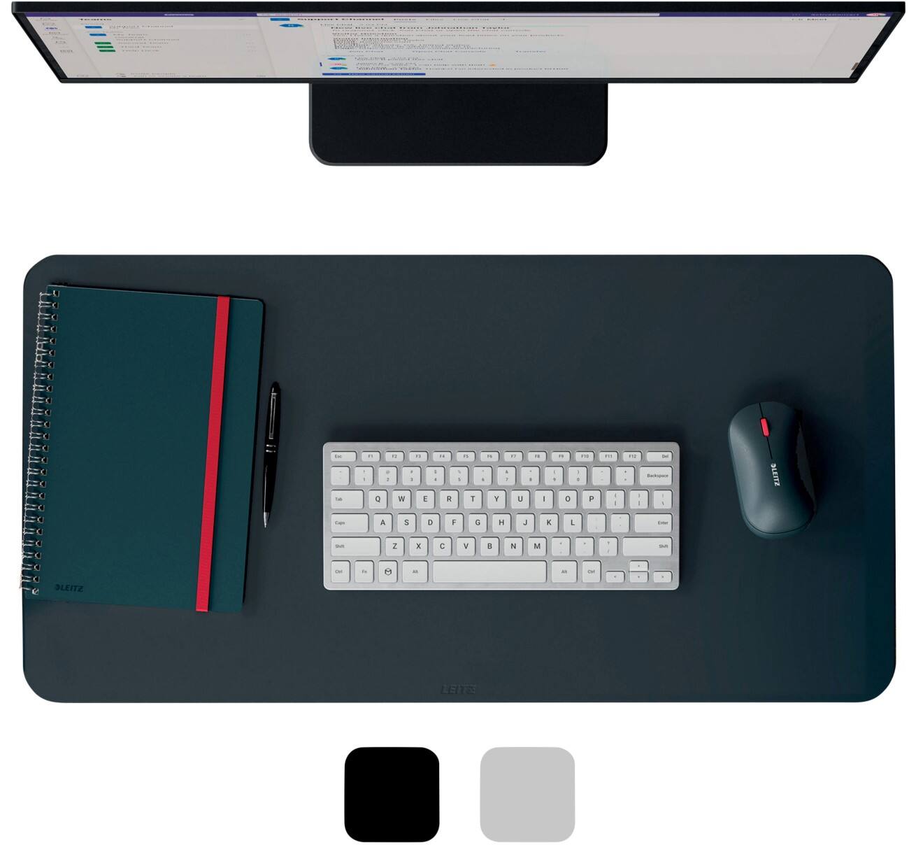 Leitz Groot Leer Bureauonderlegger 53850089 Donkergrijs 70 x 36 cm Glad Mat oppervlak