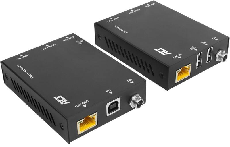 ACT KVM-extender Set 4K HDMI 2.0 over CAT6A tot 70 meter