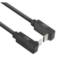 ACT USB-C-kabel 0,5 m Schuin omhoog/omlaag naar schuin omhoog/omlaag USB 3.0 10 Gbps 60 W Zwart