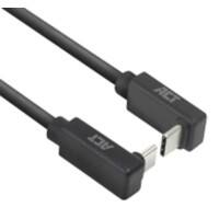 ACT USB-C-kabel 2 m Schuin omhoog/omlaag naar schuin omhoog/omlaag USB 3.0 10 Gbps 60 W Zwart