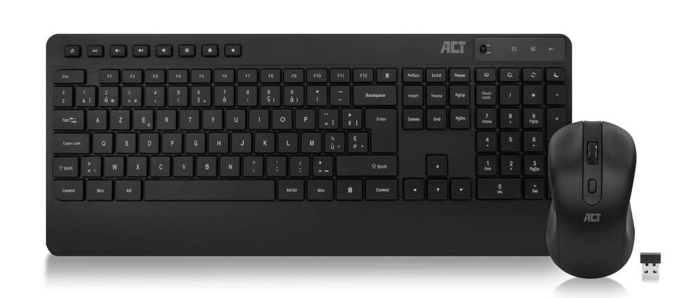 Clavier et souris ACT Sans fil AZERTY Noir