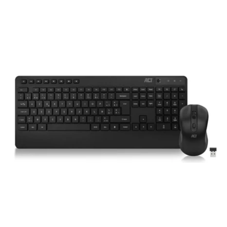 ACT Toetsenbord en muis Draadloos AZERTY Zwart