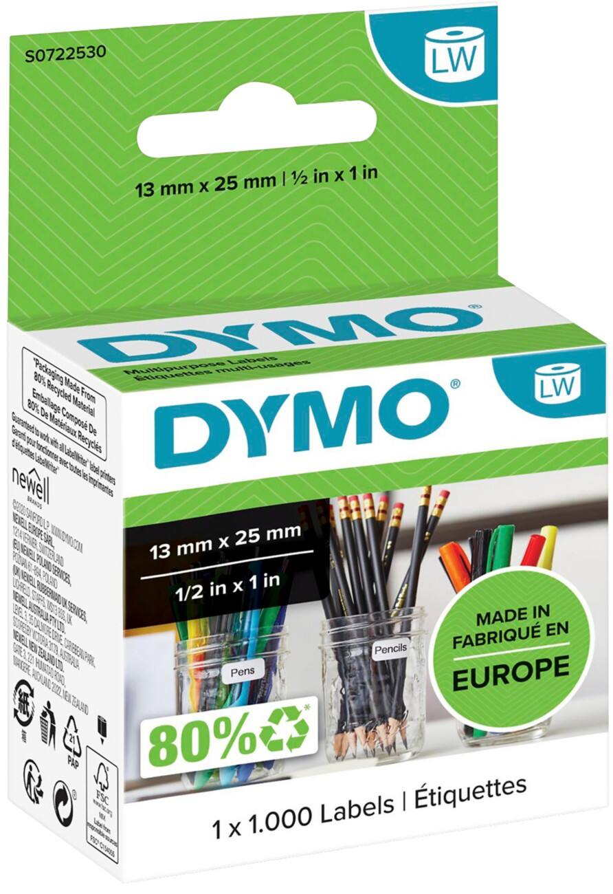 Étiquettes DYMO LW Authentique 11353 S0722530 Adhésif Noir sur blanc 13 x 25 mm 1000 étiquettes