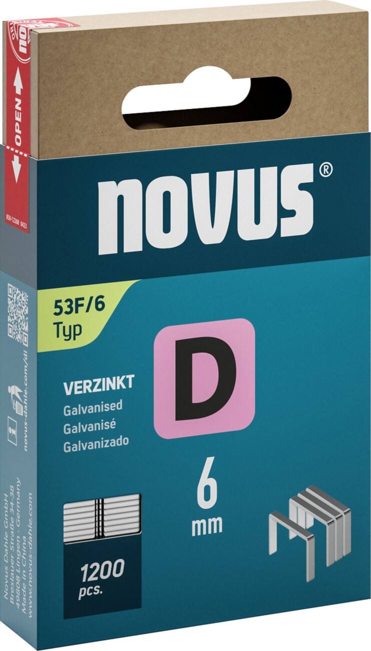 Novus Nietjes 042-0788 Gegalvaniseerde draad Grijs, zilver 1200 Stuks