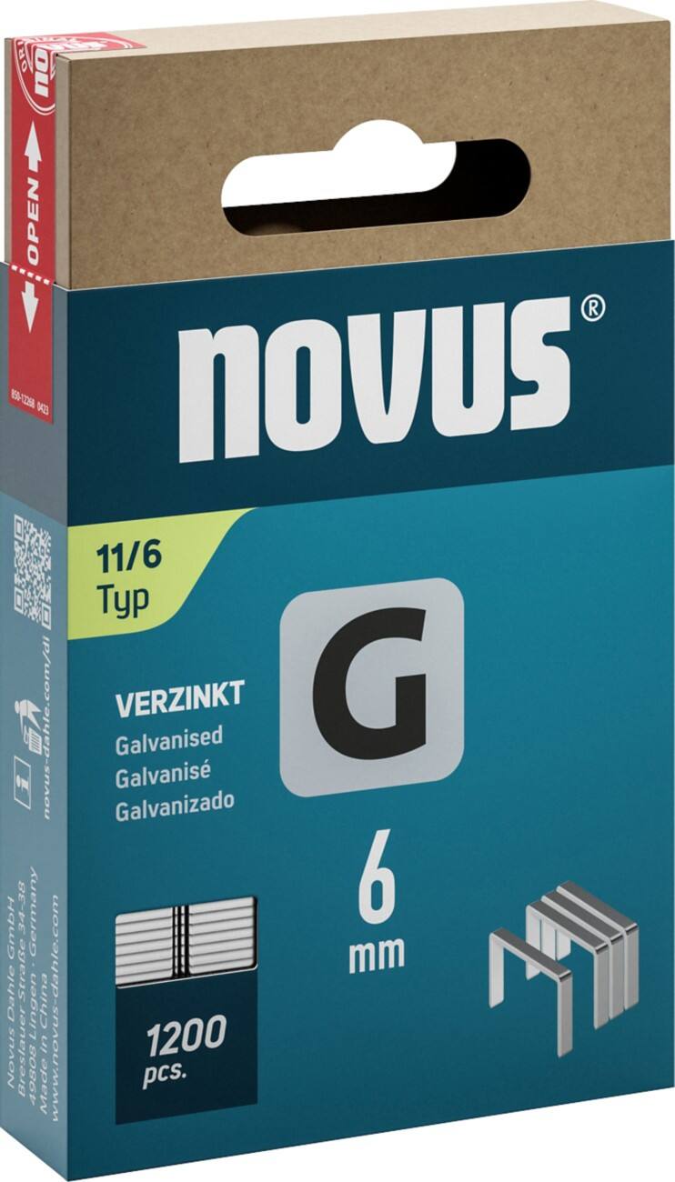 Novus Nietjes 042-0795 Gegalvaniseerde draad Grijs, zilver 1200 Stuks