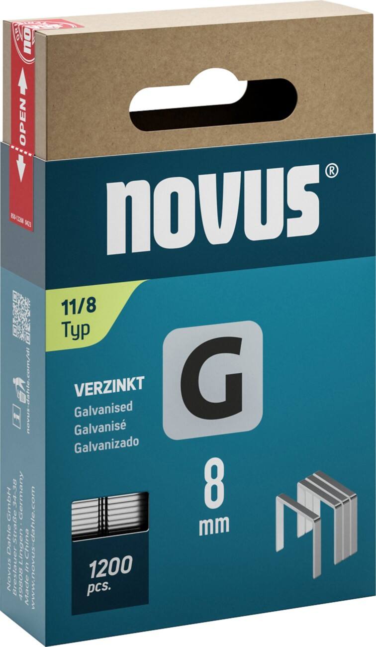 Agrafes Novus 042-0796 Fil galvanisé Argenté 1200 unités