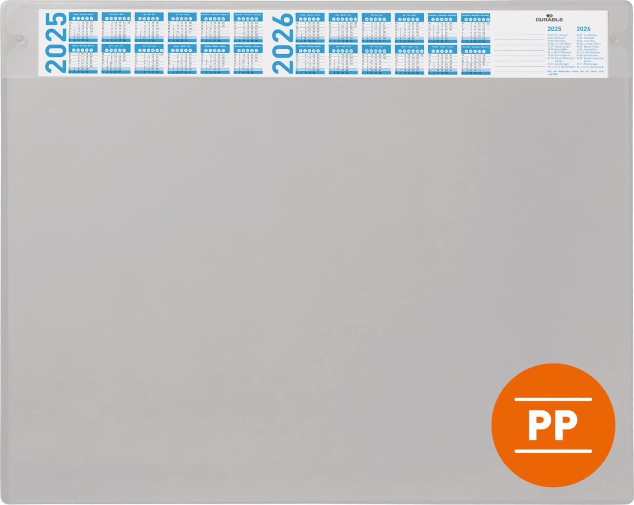 Sous-main DURABLE PP (Polypropylène) Gris 65 cm