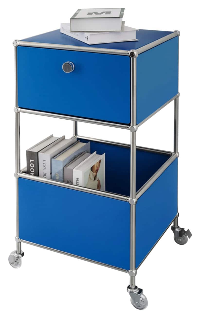 Floordirekt Concept Epure Staal Bijzettafel 400 x 400 x 690 mm Blauw