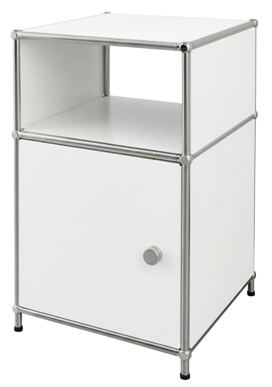 Floordirekt Concept Epure Staal Bijzettafel 400 x 400 x 650 mm Wit