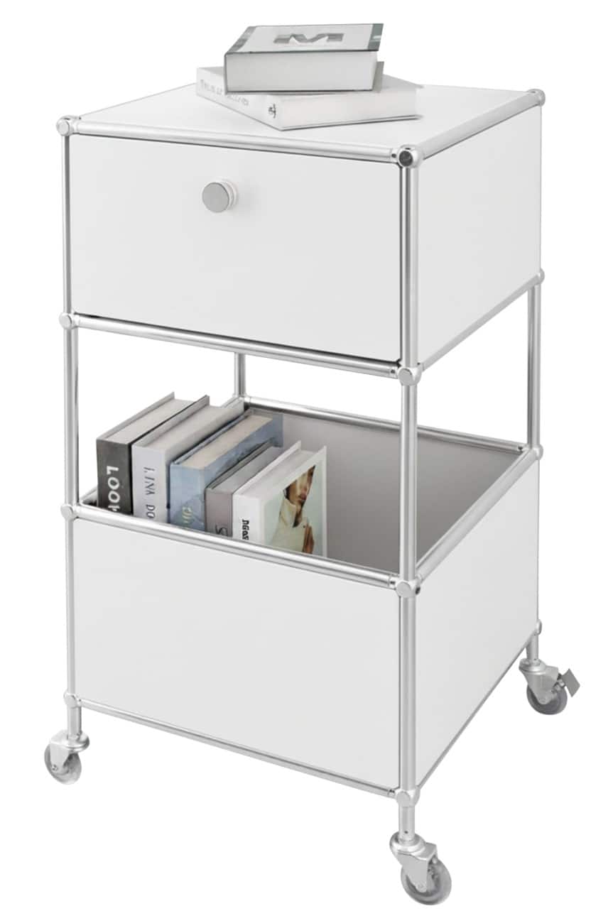 Floordirekt Concept Epure Staal Bijzettafel 400 x 400 x 690 mm Wit