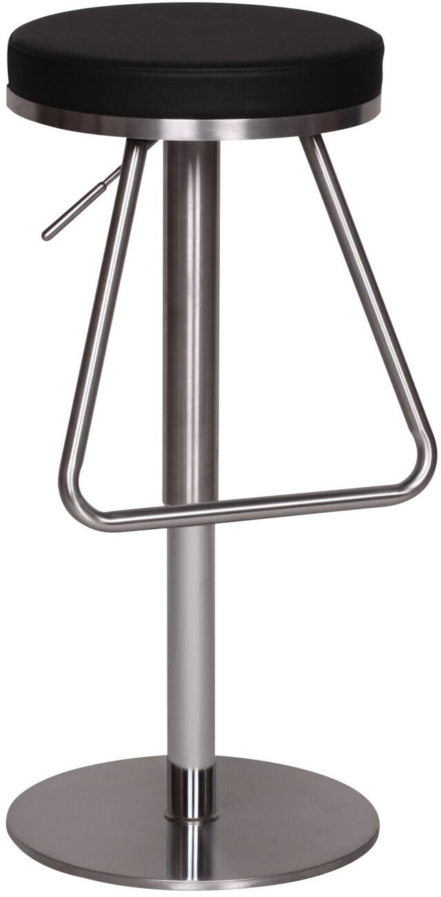 WOHNLING Barkruk Kunstleer In hoogte verstelbare zitting Zwart 110 kg 390 x 390 x 790 mm