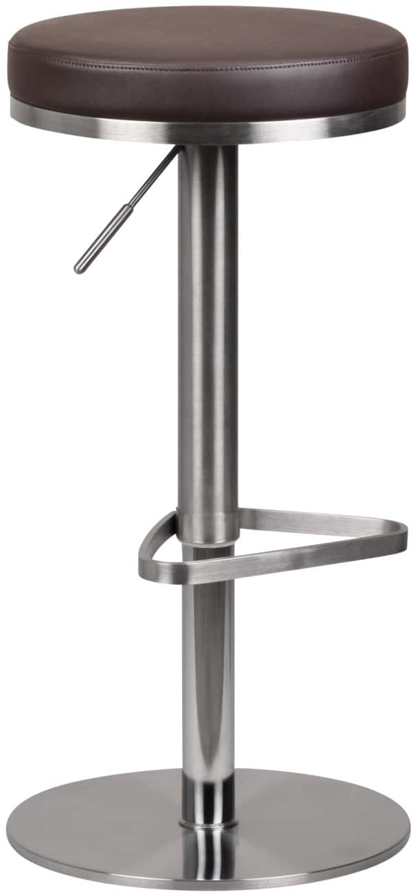 WOHNLING Barkruk Kunstleer In hoogte verstelbare zitting Donkerbruin 110 kg 380 x 380 x 820 mm