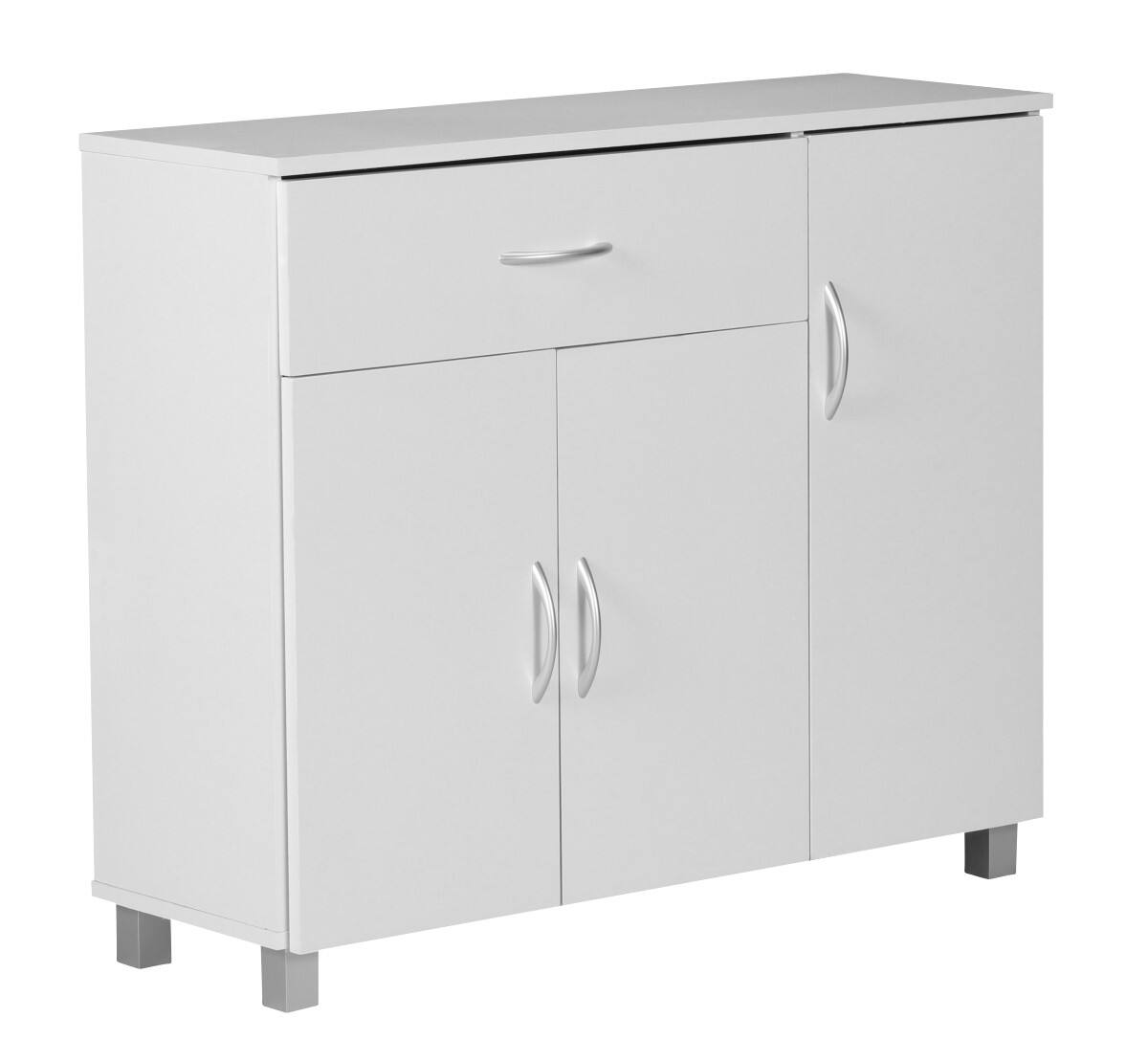 Buffet WOHNLING Aggloméré 4 étagères 900 x 300 x 750 mm Blanc