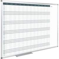 Planning annuel Magnétique Fixation d'angle 90 (L) x 60 (H) cm Métal Blanc