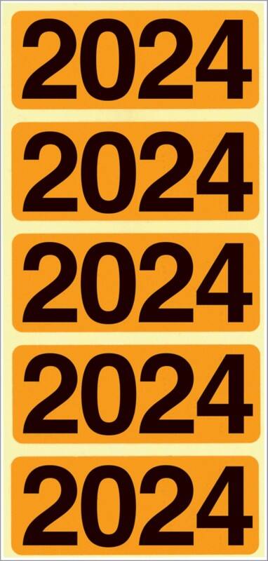 Étiquettes annuelles adhésives Bene 2024 Orange 48 x 19 mm 100 unités