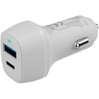 Chargeur de voiture XLayer 48 W 1 USB-C PD30W, 1 USB-A Quick Charge 3.0 18 W Blanc