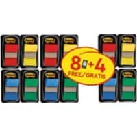 Post-it Indexen 25,4 mm x 43,2 mm Kleurenassortiment 50 Strips/dispenser Verpakking met 12 dispensers Voordeelverpakking 8 + 4 Gratis