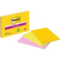 Notes Super Sticky Post-it 152 x 101 mm Assortiment 3 blocs de 45 feuilles