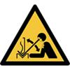 Djois Veiligheidsbord Waarschuwing: gevaar voor sneldraaiend werkstuk in persbank Klevend, schroeven PP (Polypropeen) 15 (B) x 0,14 (H) cm