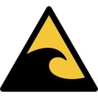 Djois Veiligheidsbord Waarschuwing: tsunamigevaar Klevend, schroeven PP (Polypropeen) 15 (B) x 0,14 (H) cm