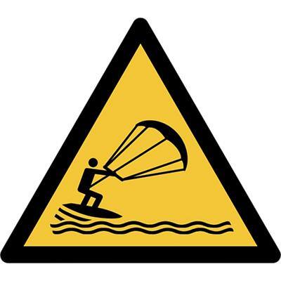Panneau de sécurité Djois Kitesurfers Adhésif, à visser PP (Polypropylène) 15 (l) x 0,14 (h) cm
