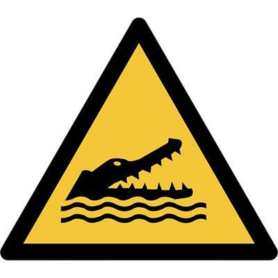Djois Veiligheidsbord Waarschuwing: krokodillen Klevend, schroeven PP (Polypropeen) 20 (B) x 0,14 (H) cm