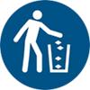 Panneau de sécurité Djois Utiliser la poubelle Adhésif, à visser PP (Polypropylène) 10 (l) x 0,14 (h) cm