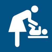 Djois Veiligheidsbord Pictogram Verschoningsruimte Klevend, schroeven PP (Polypropeen) 10 x 0,14 cm 3 Stuks