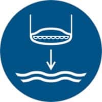 Djois Veiligheidsbord Reddingsboot in aangeduide volgorde te water laten gaan Klevend, schroeven PP (Polypropeen) 10 (B) x 0,14 (H) cm