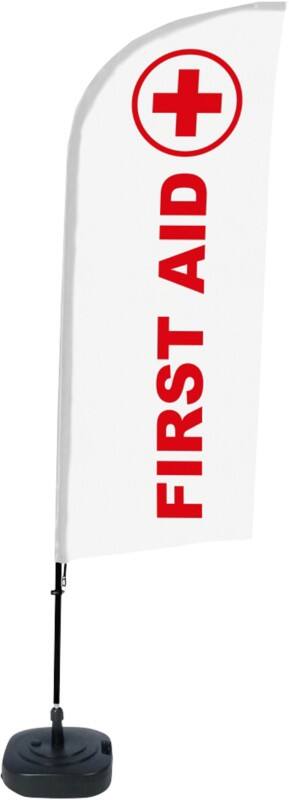 Drapeau publicitaire SHOWDOWN First Aid Droit 330 x 89 cm Simple face Aluminium