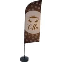 Drapeau publicitaire SHOWDOWN Coffee Droit 330 x 89 cm Simple Aluminium