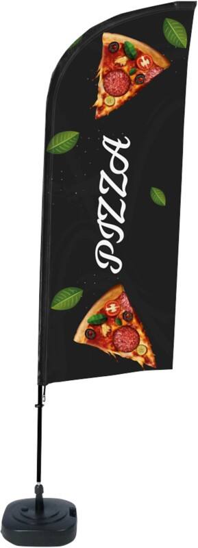 SHOWDOWN Pizza Windvorm Strandvlag 330 x 89 cm Enkel Aluminium