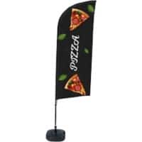 Drapeau publicitaire SHOWDOWN Pizza Droit 330 x 89 cm Simple Aluminium