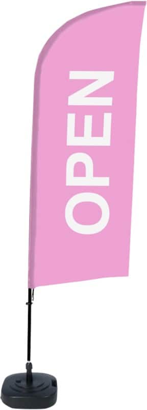 SHOWDOWN Open Windvorm Strandvlag Roze 330 x 89 cm Enkel Aluminium