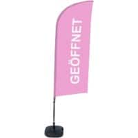 SHOWDOWN Open Windvorm Strandvlag Roze 330 x 89 cm Enkel Aluminium