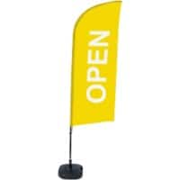 Drapeau publicitaire SHOWDOWN Open Droit Jaune 330 x 89 cm Simple Aluminium